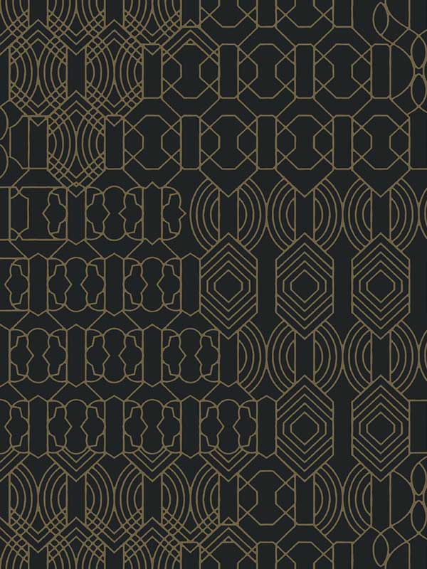 Modern Chandelier fabric in black color - pattern number BO6674 - by Antonina Vella in the Boho Luxe collection
