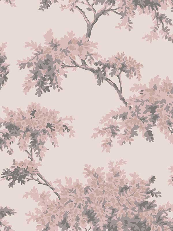 Ashdown Tree fabric in pink color - pattern number M1670 - by Brewster in the Archive Collection collection