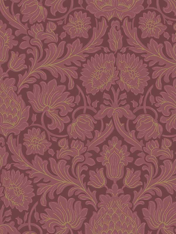 Bamburg Floral fabric in red color - pattern number M1680 - by Brewster in the Archive Collection collection