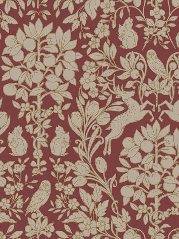 Richmond Floral fabric in maroon color - pattern number M1685 - by Brewster in the Archive Collection collection