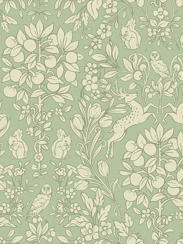 Richmond Floral fabric in sage color - pattern number M1688 - by Brewster in the Archive Collection collection