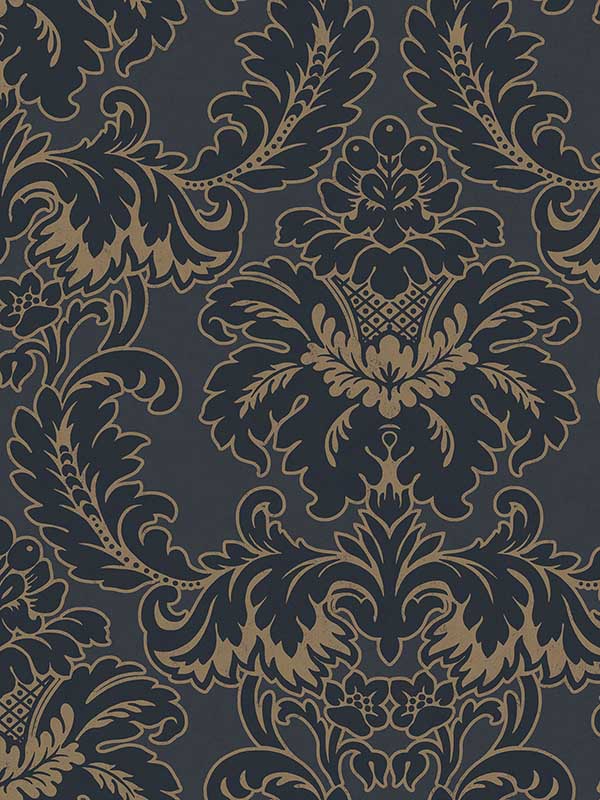 Windsor Damask fabric in blue color - pattern number M1704 - by Brewster in the Archive Collection collection