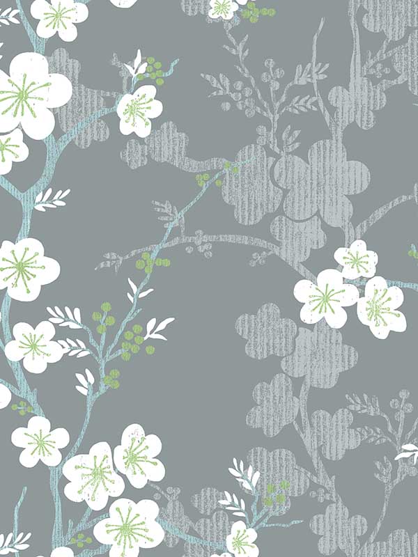 Nicolette Floral Trail fabric in grey color - pattern number 2973-90108 - by A Street Prints in the Daylight collection
