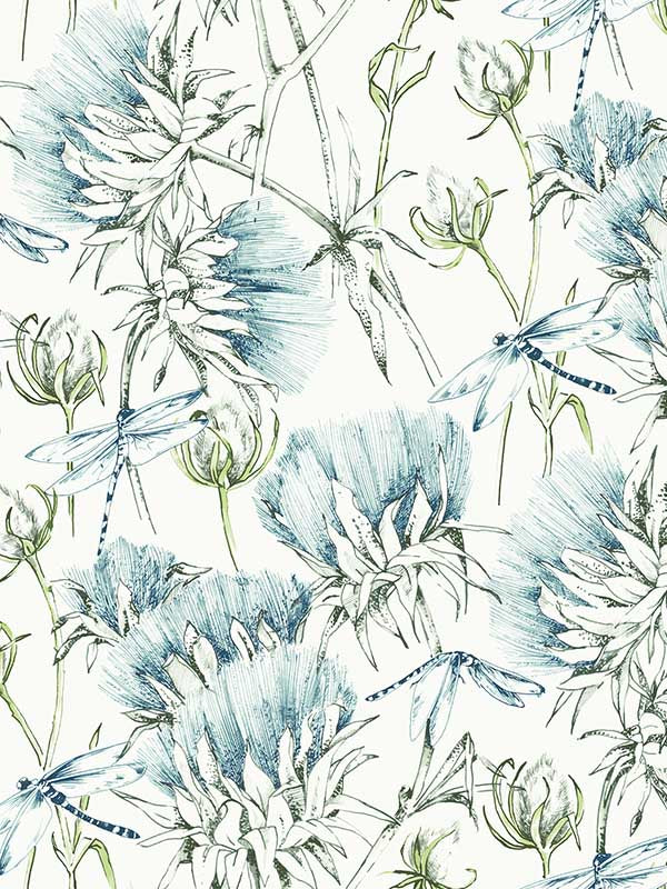Mariell Dragonfly wallpaper in teal color - pattern number 2973-90401 - by A Street Prints in the Daylight collection