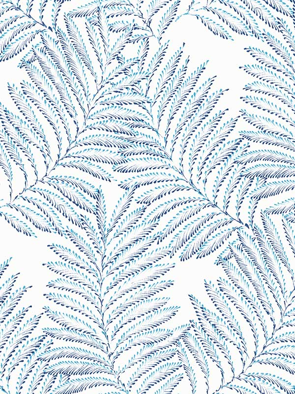 Finnley Inked Fern wallpaper in blue color - pattern number 2973-90503 - by A Street Prints in the Daylight collection