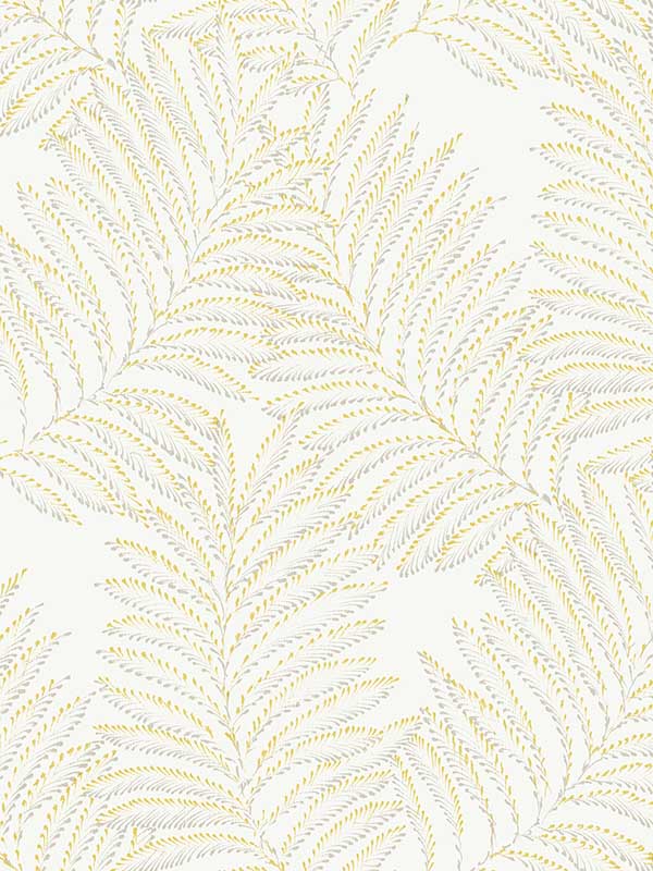 Finnley Inked Fern wallpaper in yellow color - pattern number 2973-90504 - by A Street Prints in the Daylight collection