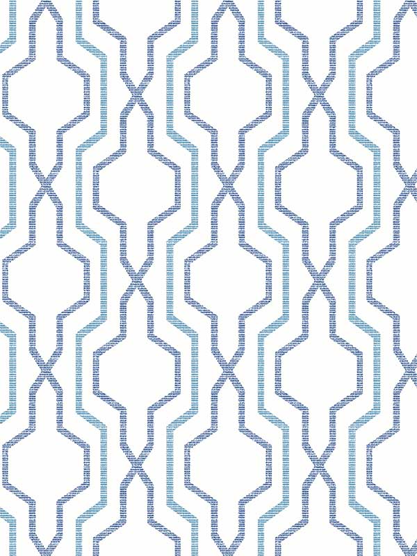 Rion Trellis fabric in blue color - pattern number 2973-90601 - by A Street Prints in the Daylight collection