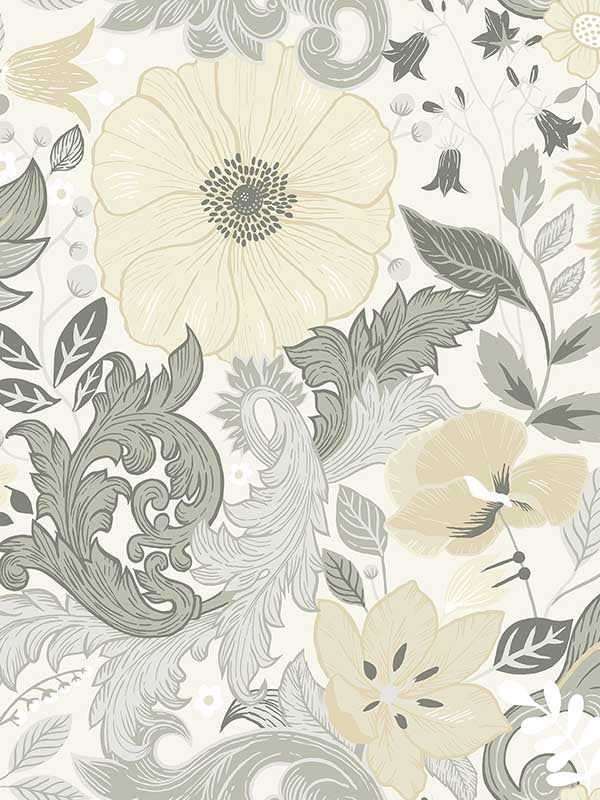 Victoria Floral Nouveau fabric in pastel color - pattern number 2999-13106 - by A Street Prints in the Annelie collection