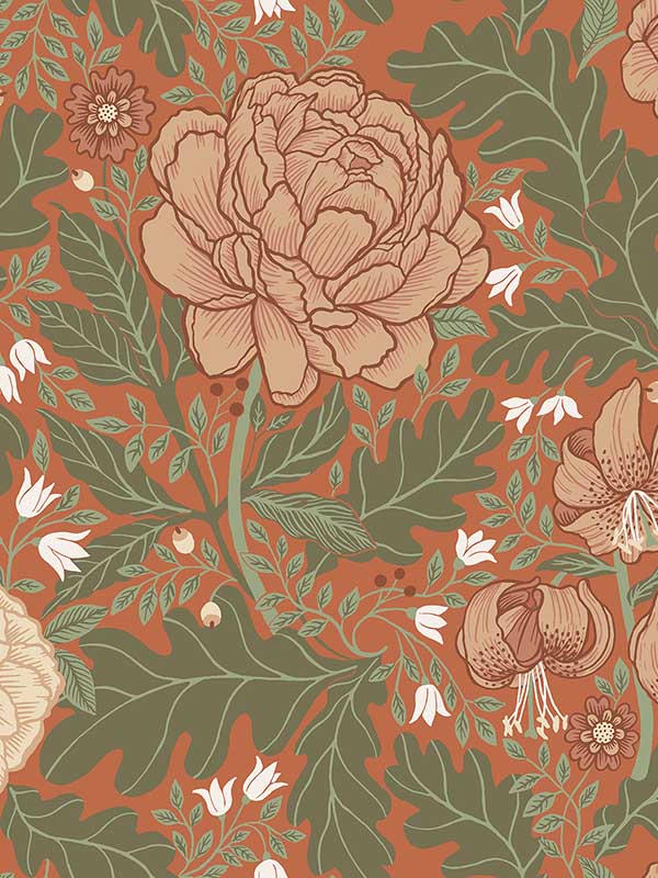 Camille fabric in red color - pattern number 2999-14004 - by A Street Prints in the Annelie collection