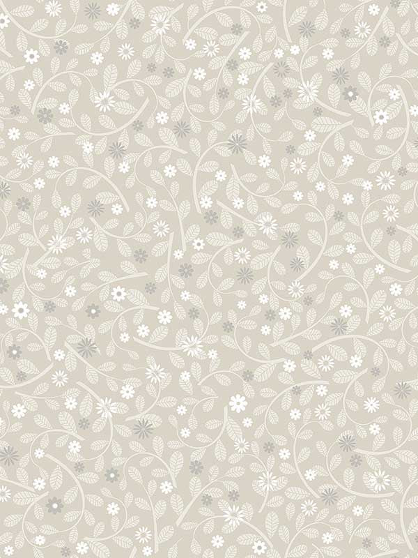 Hummelvik Daisy Trail wallpaper in light grey color - pattern number 2999-24126 - by A Street Prints in the Annelie collection