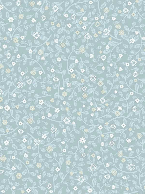 Hummelvik Daisy Trail fabric in blue color - pattern number 2999-24130 - by A Street Prints in the Annelie collection