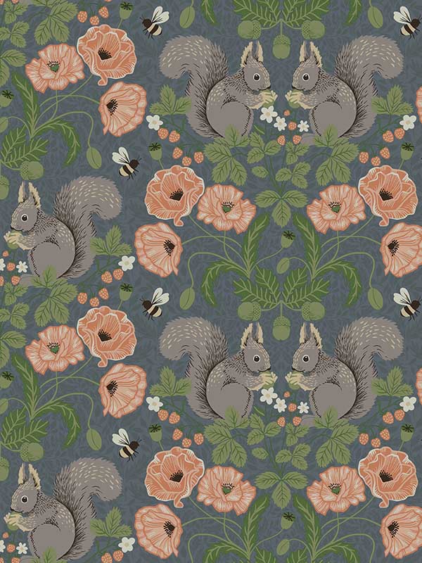 Kurre Woodland Damask fabric in blue color - pattern number 2999-44122 - by A Street Prints in the Annelie collection
