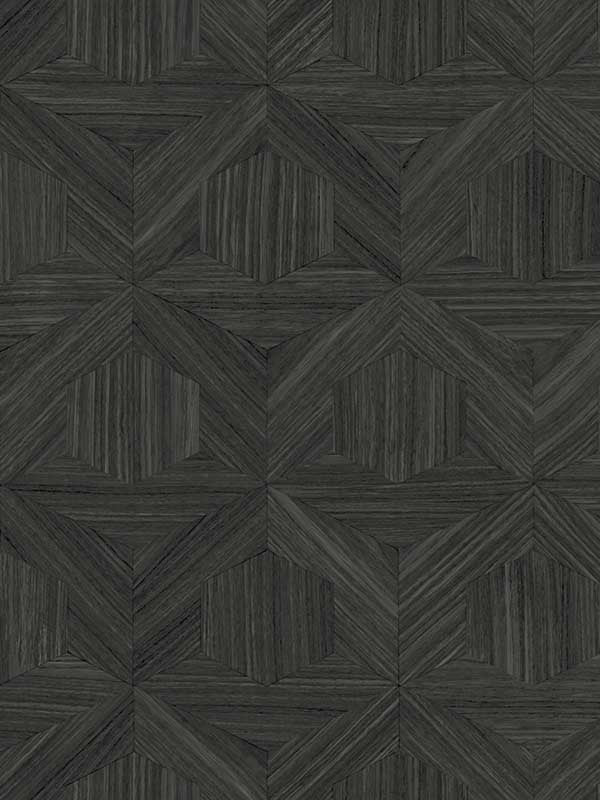 Parquet wallpaper in black color - pattern number OM3621 - by Magnolia Home by Joanna Gaines in the Magnolia Home Open Sheet Program collection