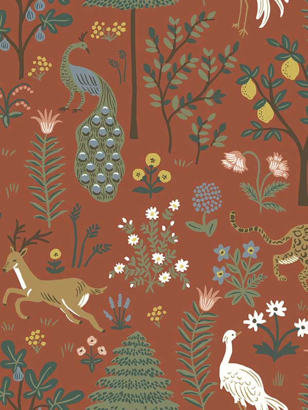 Menagerie fabric in brown color - pattern number RP7301 - by Rifle Paper Co in the Rifle Paper Co Second Edition collection