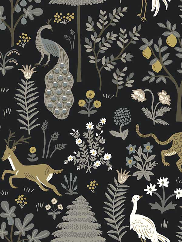 Menagerie fabric in blue color - pattern number RP7302 - by Rifle Paper Co in the Rifle Paper Co Second Edition collection