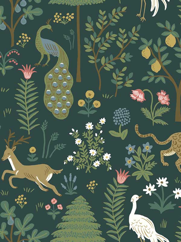 Menagerie fabric in blue color - pattern number RP7306 - by Rifle Paper Co in the Rifle Paper Co Second Edition collection