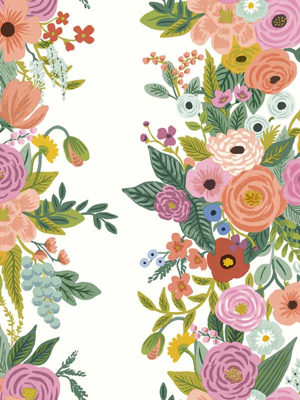 Garden Party Trellis fabric in white and dark pink color - pattern number RP7310 - by Rifle Paper Co in the Rifle Paper Co Second Edition collection