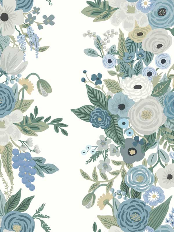 Garden Party Trellis fabric in white and blue color - pattern number RP7314 - by Rifle Paper Co in the Rifle Paper Co Second Edition collection