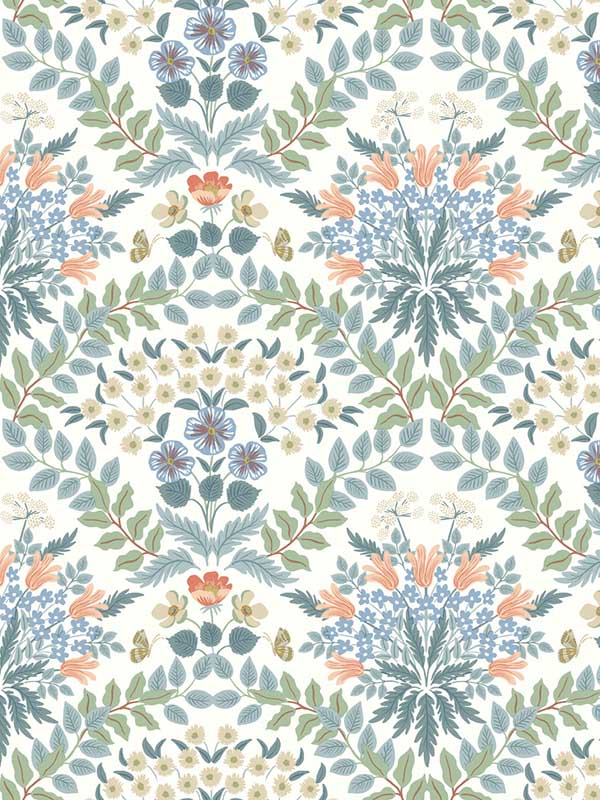 Bramble fabric in white and green color - pattern number RP7319 - by Rifle Paper Co in the Rifle Paper Co Second Edition collection