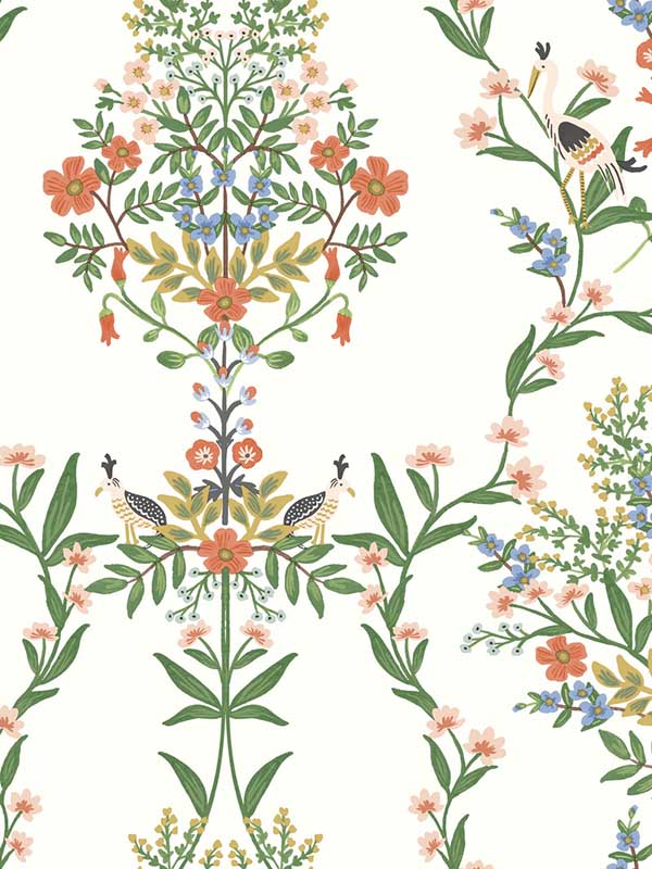 Luxembourg fabric in white and green color - pattern number RP7328 - by Rifle Paper Co in the Rifle Paper Co Second Edition collection