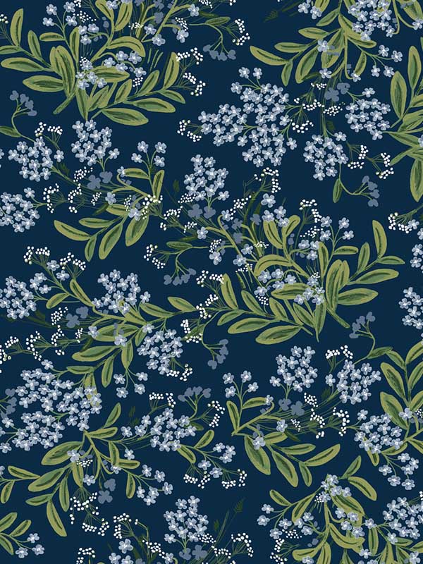 Cornflower fabric in purple and green color - pattern number RP7385 - by Rifle Paper Co in the Rifle Paper Co Second Edition collection