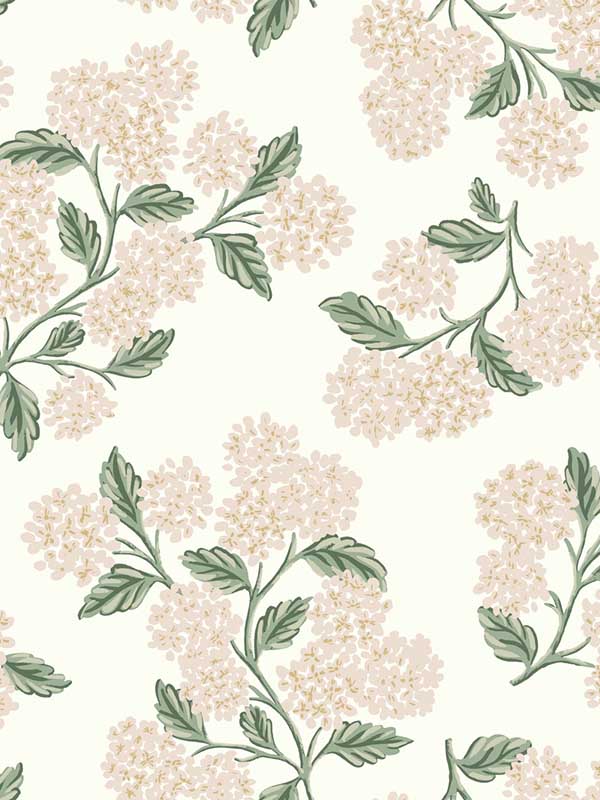 Hydrangea fabric in beige and pink color - pattern number RP7393 - by Rifle Paper Co in the Rifle Paper Co Second Edition collection