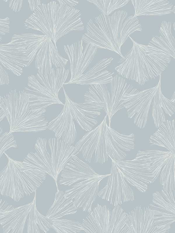 Gingko Toss fabric in blue color - pattern number DD3743 - by Antonina Vella in the Dazzling Dimensions Volume II collection