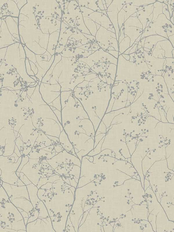 Luminous Branches wallpaper in taupe and silver color - pattern number DD3815 - by Antonina Vella in the Dazzling Dimensions Volume II collection