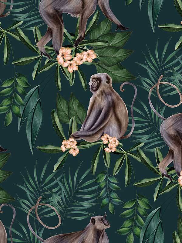 Morris wallpaper in dark blue color - pattern number WLD53109W - by OhPopsi in the Wild collection