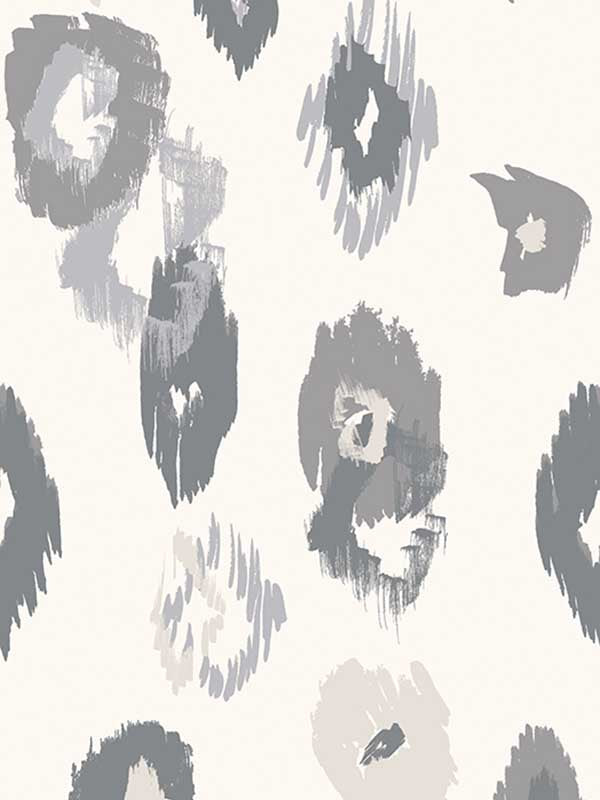 Animal Ikat fabric in light grey color - pattern number WLD53119W - by OhPopsi in the Wild collection