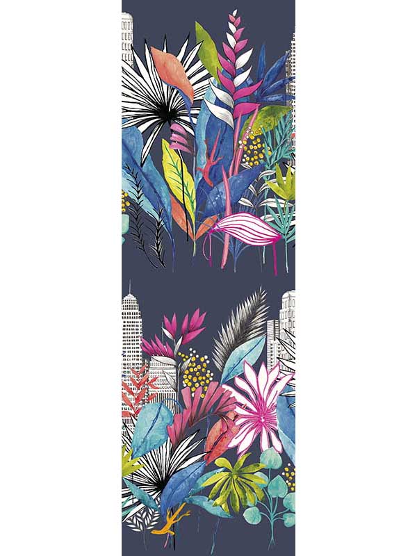 Sierra Urban Tropic fabric in indigo color - pattern number CEP50110W - by OhPopsi in the Concept collection