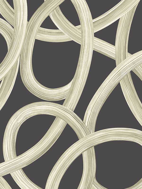 Calix Twisted Geo fabric in black color - pattern number CEP50126W - by OhPopsi in the Concept collection
