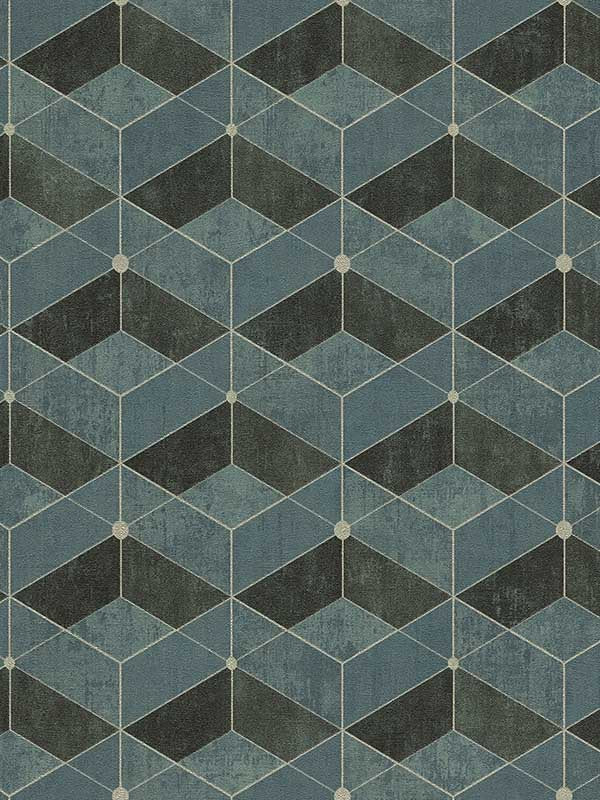 Muir Geo wallpaper in teal color - pattern number 4082-382023 - by Advantage in the Titanium Advantage collection