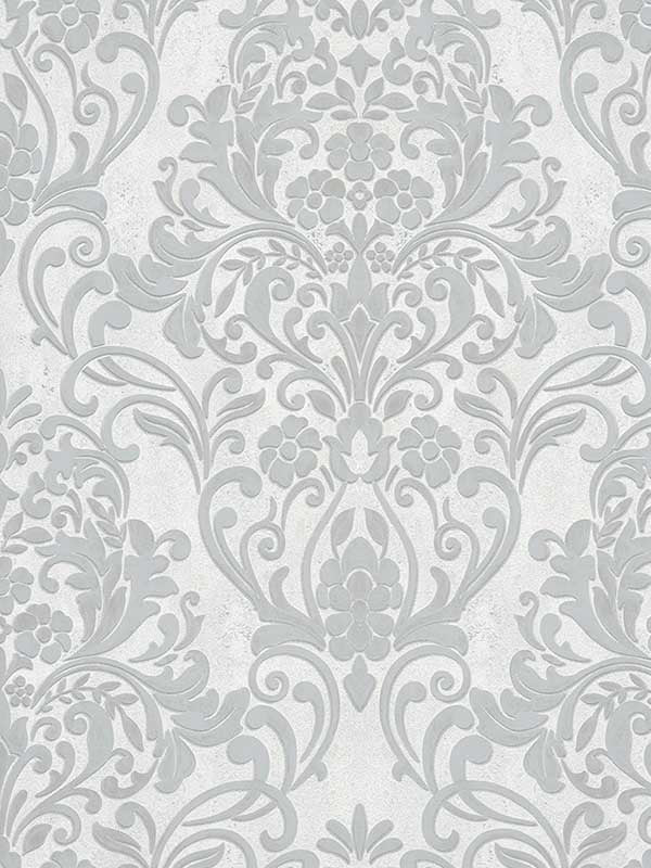 Anders Damask fabric in silver color - pattern number 4041-32602 - by Advantage in the Passport collection