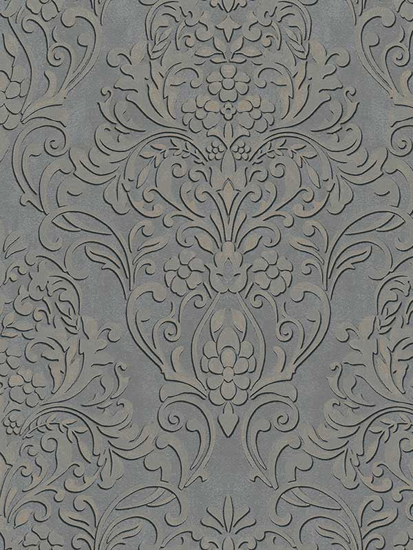 Anders Damask fabric in pewter color - pattern number 4041-32605 - by Advantage in the Passport collection
