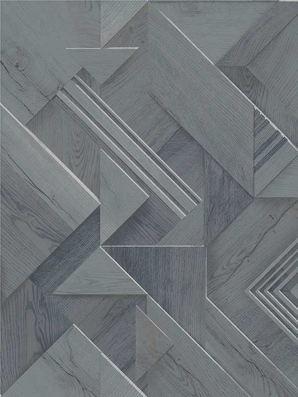Cassian Wood Geometric fabric in denim color - pattern number 4041-35301 - by Advantage in the Passport collection