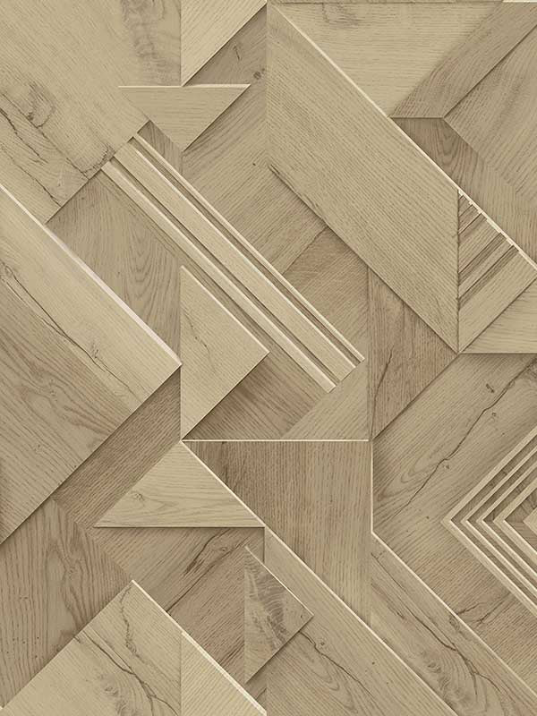 Cassian Wood Geometric fabric in light brown color - pattern number 4041-35308 - by Advantage in the Passport collection