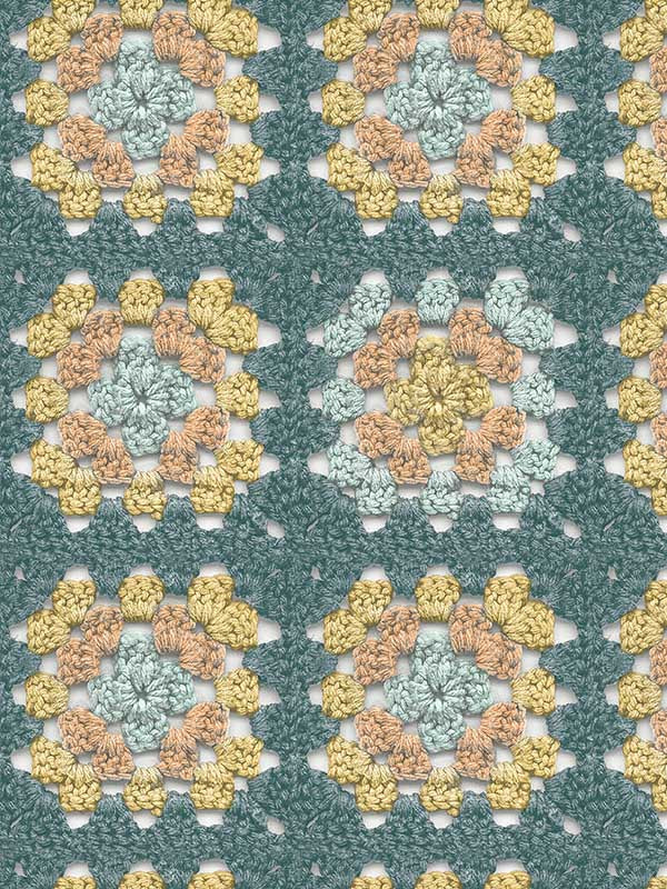Maud Crochet Geometric fabric in teal color - pattern number 3124-13862 - by Chesapeake in the Thoreau collection