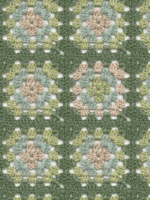 Maud Crochet Geometric fabric in green color - pattern number 3124-13863 - by Chesapeake in the Thoreau collection