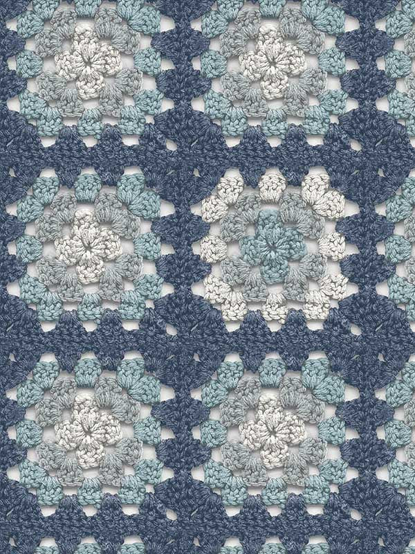 Maud Crochet Geometric fabric in blue color - pattern number 3124-13864 - by Chesapeake in the Thoreau collection