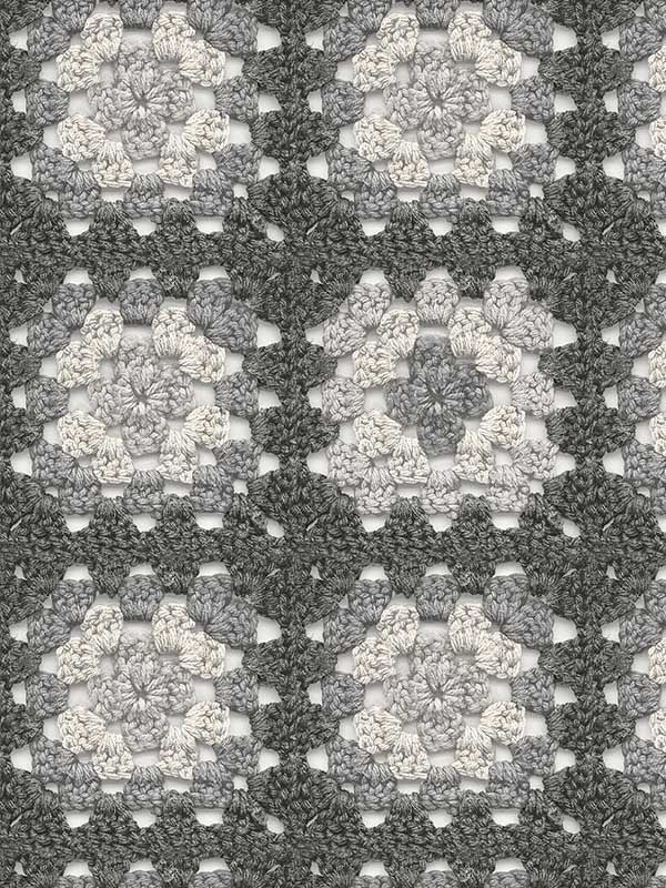 Maud Crochet Geometric fabric in grey color - pattern number 3124-13865 - by Chesapeake in the Thoreau collection