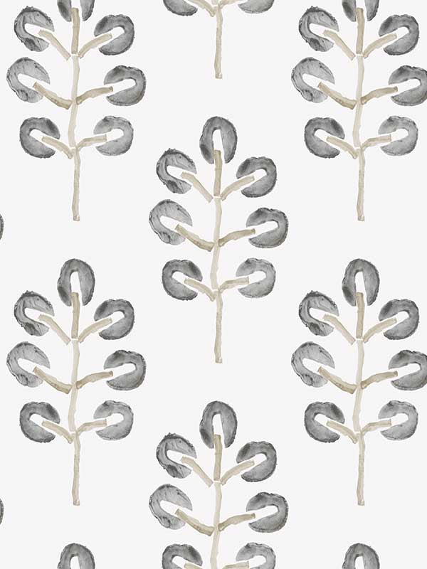 Plum Tree Botanical fabric in black color - pattern number 3124-13875 - by Chesapeake in the Thoreau collection