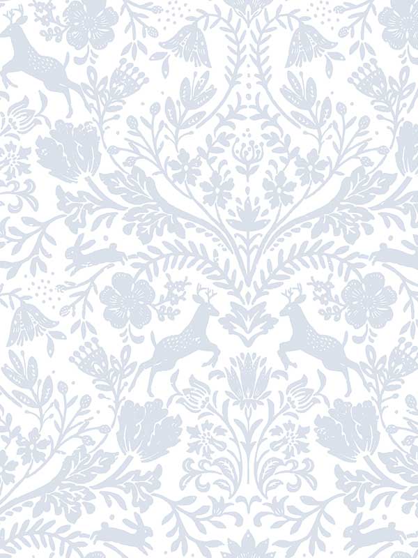 Forest Dance Damask fabric in light blue color - pattern number 3124-13882 - by Chesapeake in the Thoreau collection