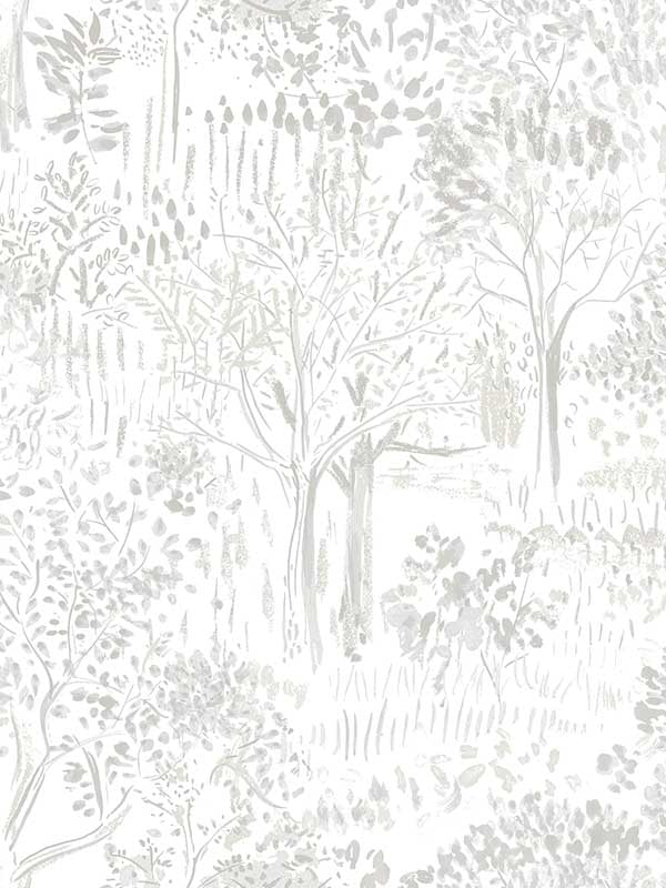 Walden Forest fabric in grey color - pattern number 3124-13892 - by Chesapeake in the Thoreau collection
