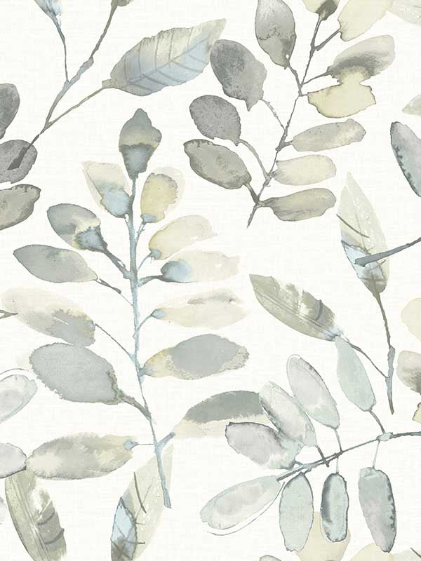 Pinnate Leaves wallpaper in grey color - pattern number 3124-13905 - by Chesapeake in the Thoreau collection