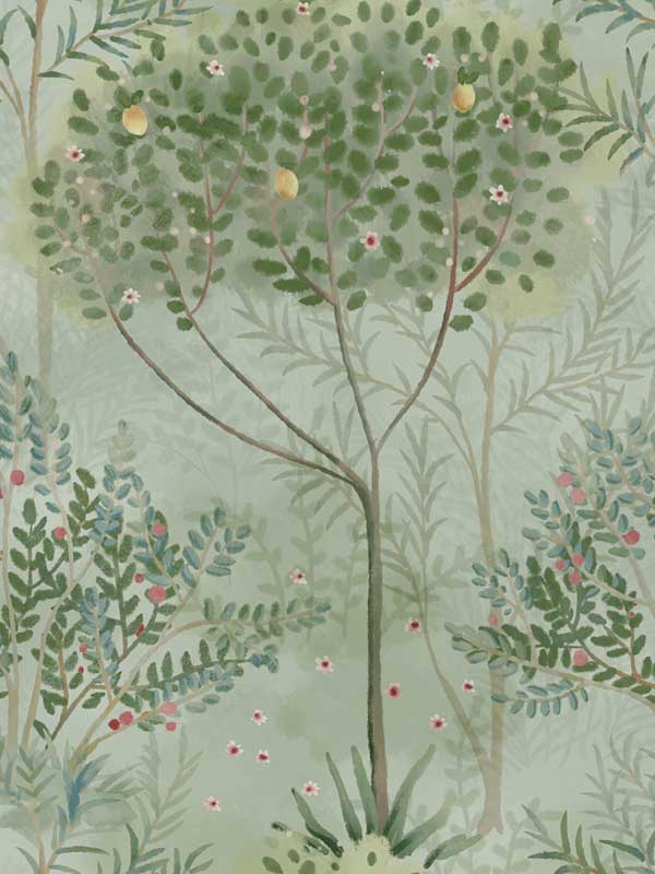 Orchard fabric in green color - pattern number MN1823 - by York in the Mediterranean collection