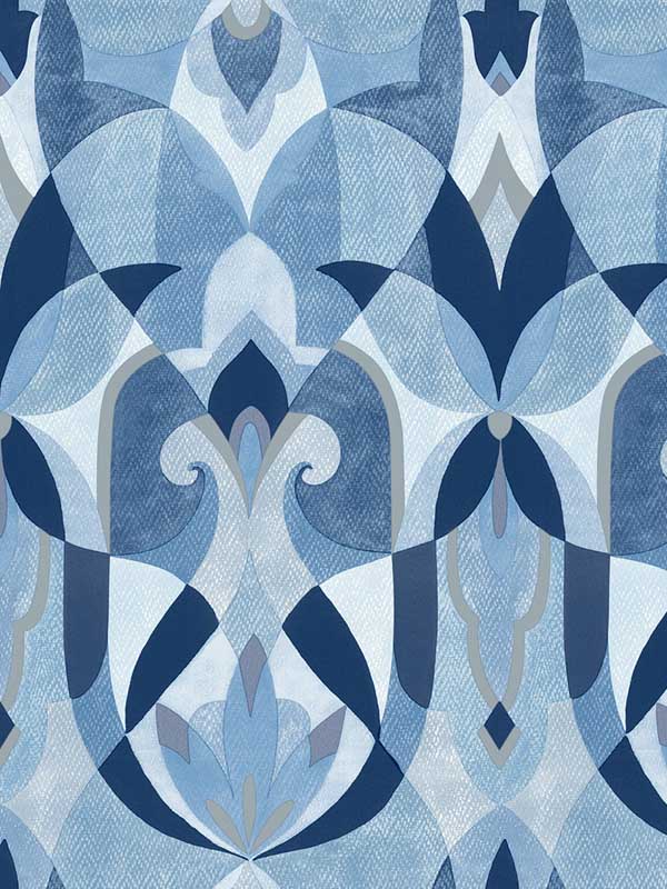 Malta fabric in blue and silver color - pattern number MN1920 - by York in the Mediterranean collection