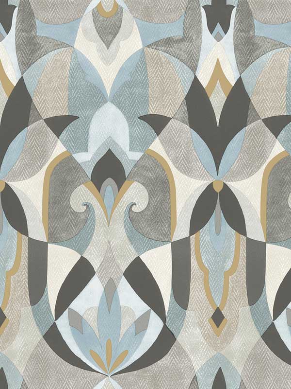Malta fabric in neutal and blue color - pattern number MN1921 - by York in the Mediterranean collection