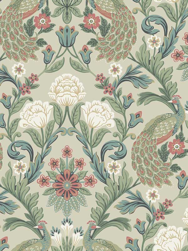 Plume Dynasty fabric in taupe color - pattern number AC9104 - by Ronald Redding in the Arts and Crafts collection