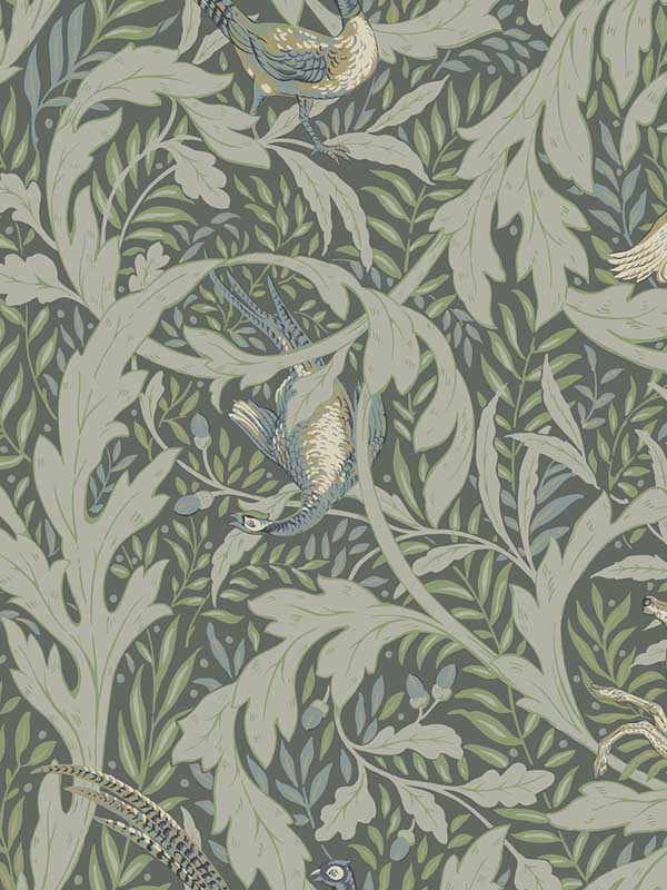 Woodland Tapestry fabric in sage color - pattern number AC9124 - by Ronald Redding in the Arts and Crafts collection
